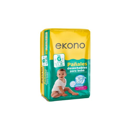 Pañales EKONO para bebé talla G (30  und)