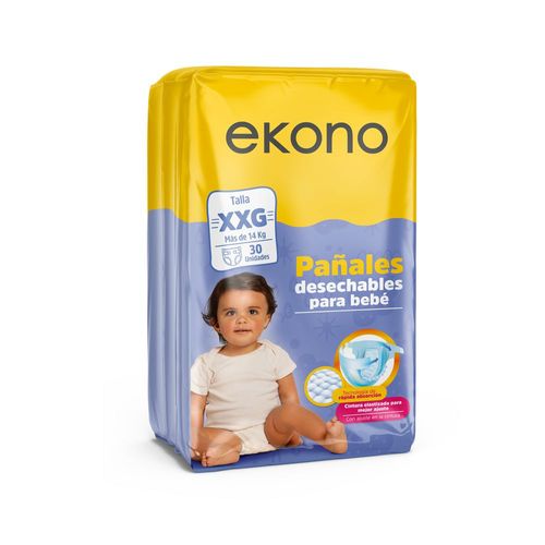 Pañales EKONO para bebé talla XXG (30  und)