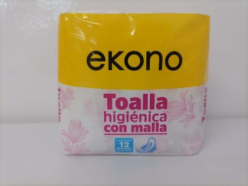Toallas higiénicas EKONO con malla (12  und)