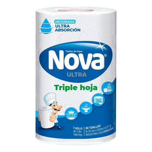 Toallas NOVA rollo triple hoja (1  und)