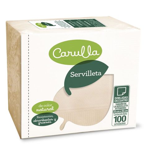 Servilletas CARULLA resistentes dobladas en 4 (100  und)