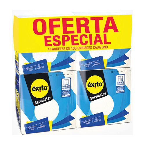 Servilletas EXITO MARCA PROPIA absorbentes (400  und)