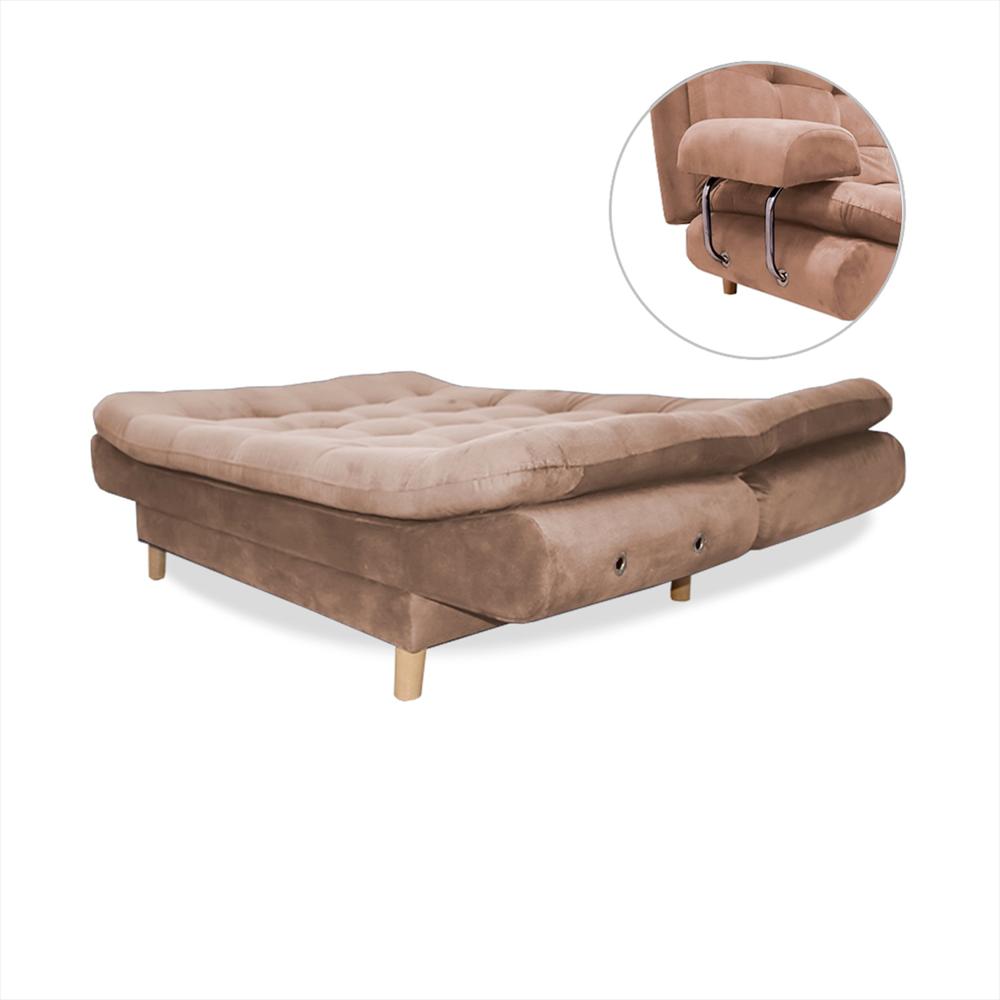 Sofa Cama Keller Con Brazos Camel + Cojines img #4
