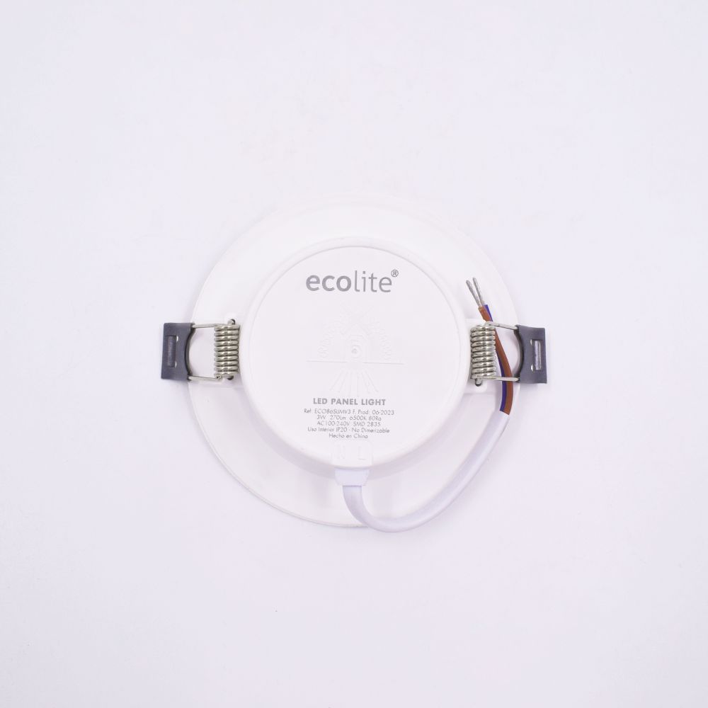 Panel Led Cálido Incrust Redondo 3W ECOLITE ECO86SLIMV3 img #4