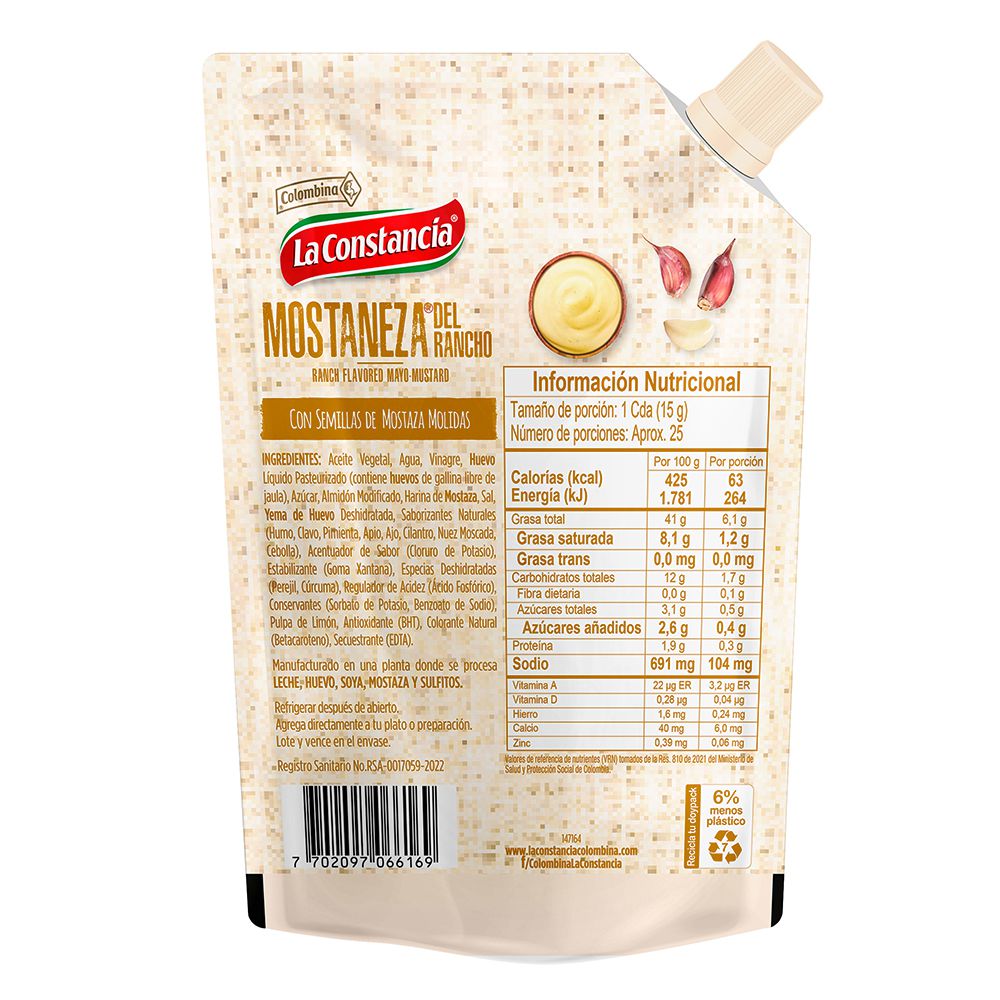 Salsa mostaneza LA CONSTANCIA del rancho (380  gr) img #2