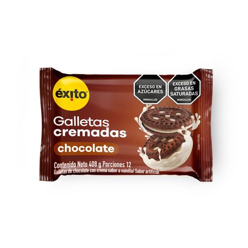 Galletas EXITO MARCA PROPIA cremadas sabor a chocolate (408  gr)