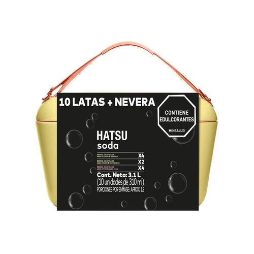 Soda HATSU 10 latas + nevera (3100  ml)