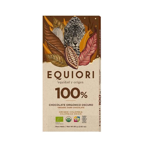 Barra de chocolate EQUIORI equidad y origen 100% (80  gr)