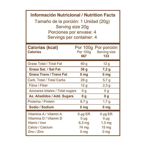 Barra de chocolate EQUIORI equidad y origen 100% (80  gr)