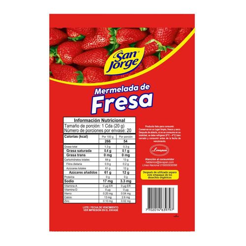 Mermelada SAN JORGE de fresa (400  gr)