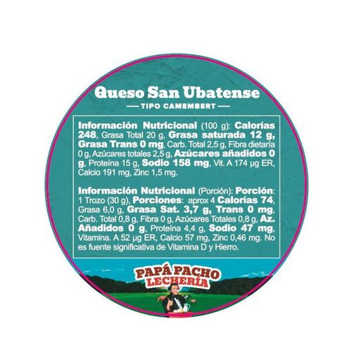 Queso PAPÁ PACHO LECHERÍA tipo camembert (115  gr)