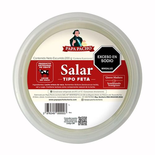 Queso PAPÁ PACHO LECHERÍA tipo feta (180  gr)