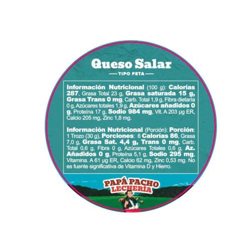 Queso PAPÁ PACHO LECHERÍA tipo feta (180  gr)