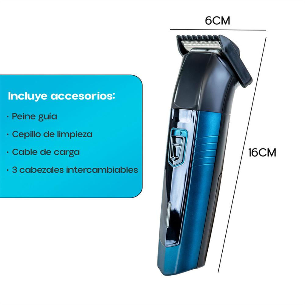 Máquina Afeitadora Eléctrica 3 En 1 Recargable E Inalámbrica Azul img #5
