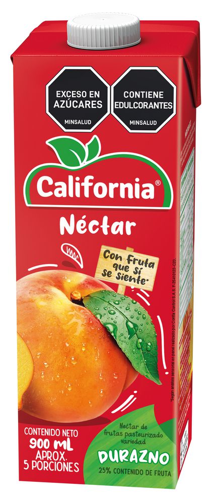 Néctar CALIFORNIA durazno tetra pack (900  ml)