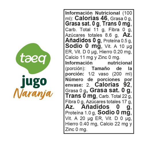 Jugo TAEQ naranja (1  und)