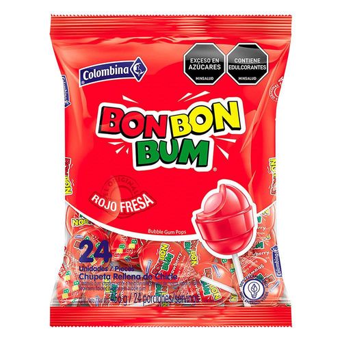 Chupetas BON BON BUM sabor a fresa (456  gr)