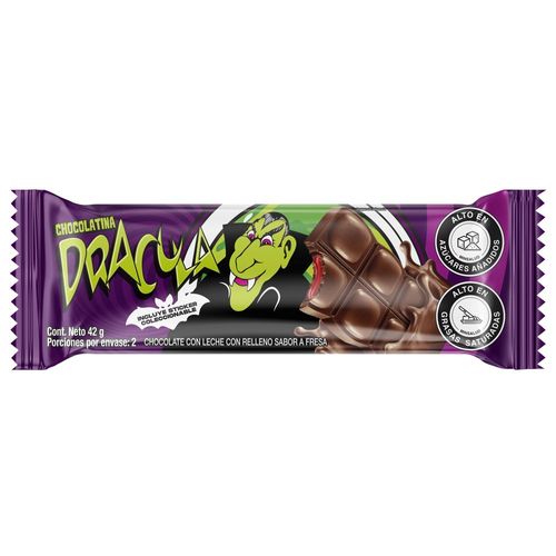 Chocolatina DRACULA drácula sabor a fresa (42  gr)