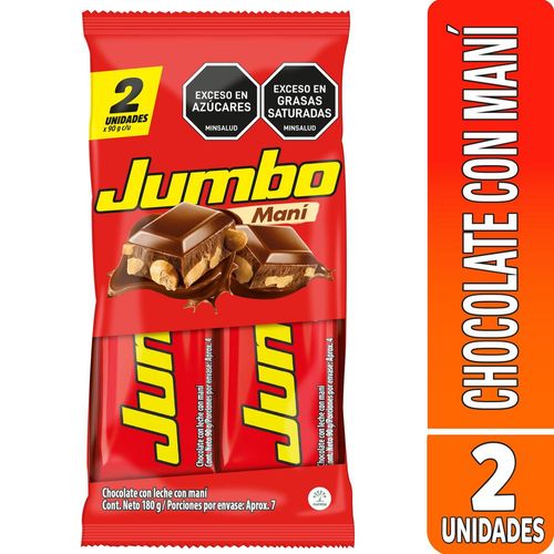 Chocolatina JUMBO chocolate con maní (180  gr)