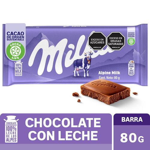 Barra de chocolate MILKA chocolate con leche (80  gr)