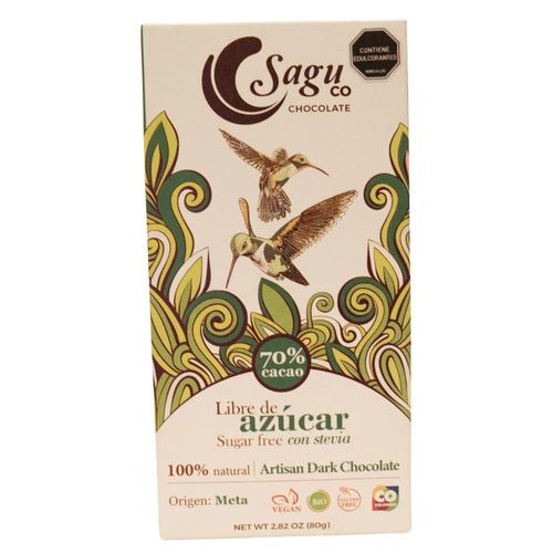 Barra de chocolate Sagu co chocolate endulzado con stevia (80  gr)