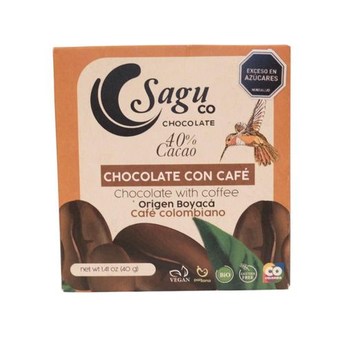 Chocolates Sagu co chocolate con café 40% cacao (40  gr)
