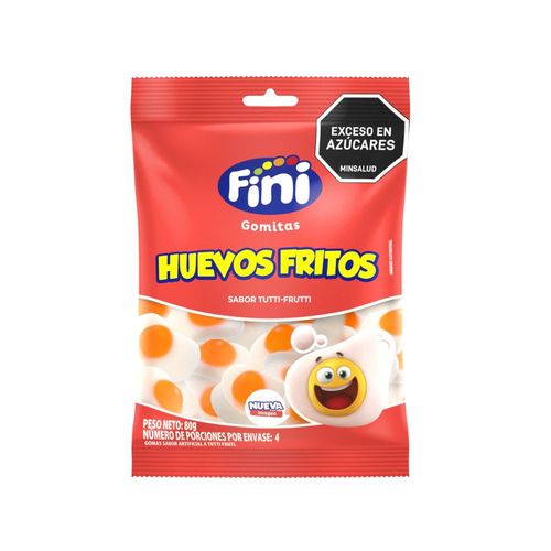 Gomitas FINI huevos fritos sabor tutti frutti (80  gr)