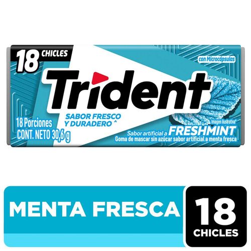 Chicles TRIDENT sabor freshmint (30.6  gr)