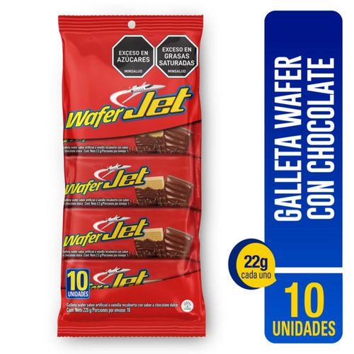 Galletas JET wafer con chocolate (220  gr)