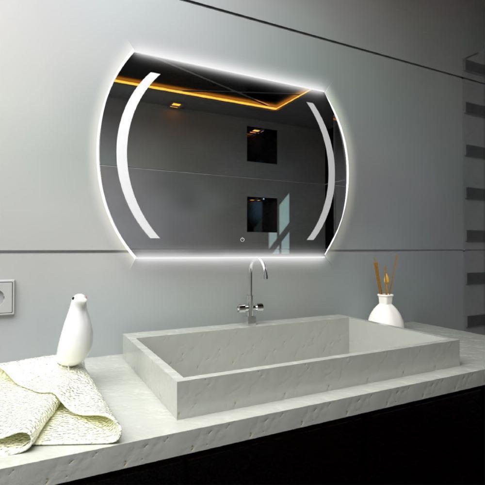Espejo Rectangular Manson, Gris, Con Luz Led Y Botón Touch img #2