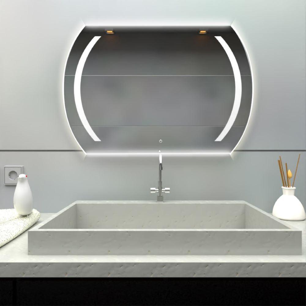 Espejo Rectangular Manson, Gris, Con Luz Led Y Botón Touch img #3