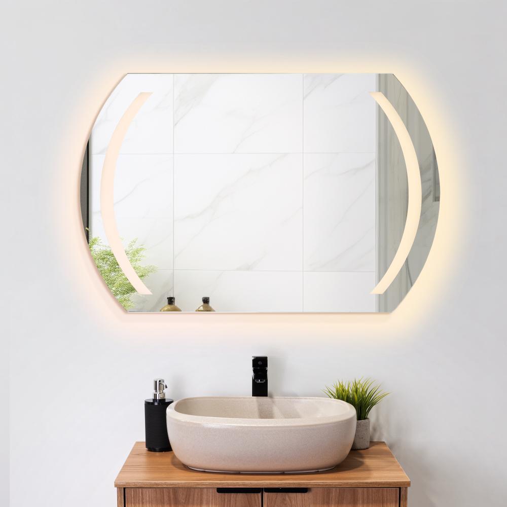 Espejo Rectangular Manson, Gris, Con Luz Led img #2