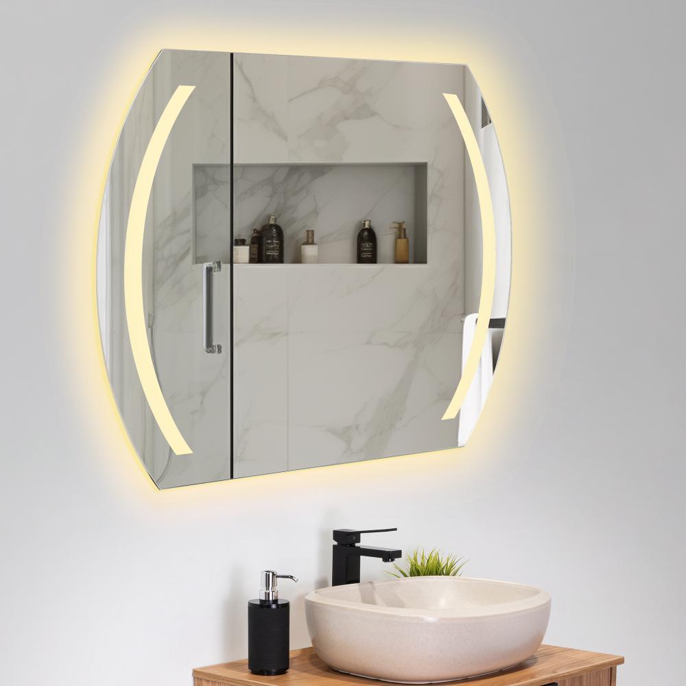 Espejo Rectangular Manson, Gris, Con Luz Led img #3