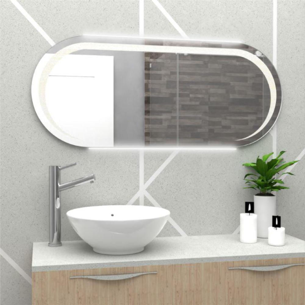 Espejo Rectangular Verón, Gris, Con Luz Led img #4
