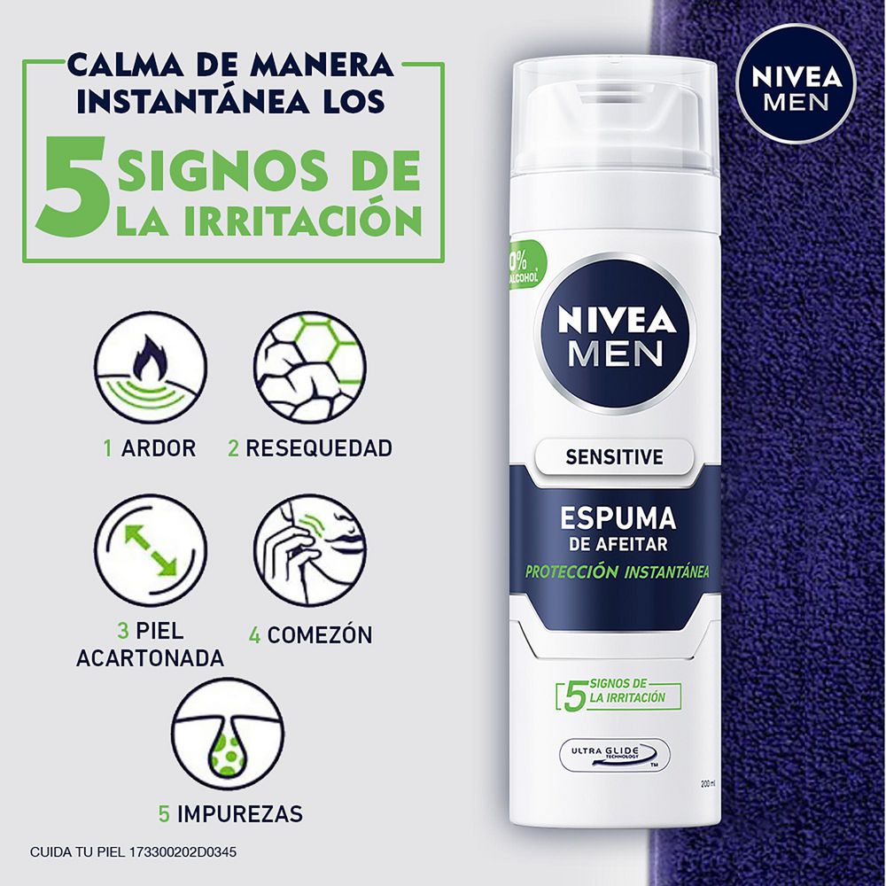 Espuma de afeitar NIVEA men sensitive (200  ml) img #3