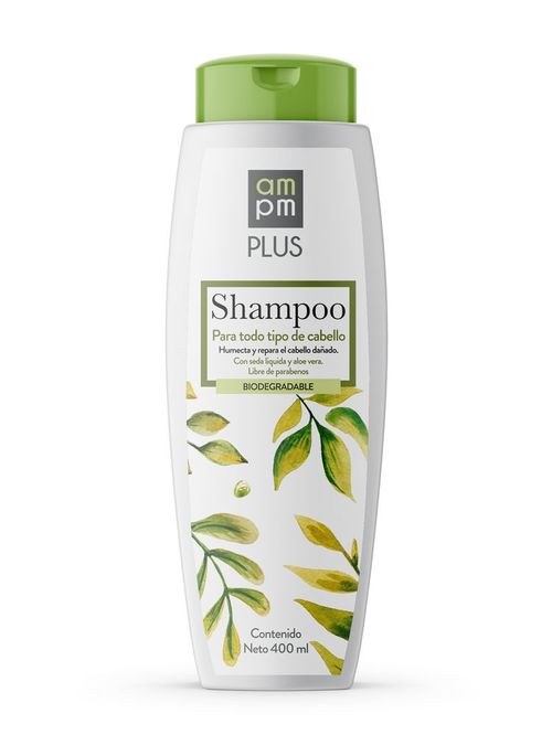 Shampoo AMPM PLUS biodegradable humecta y repara (400  ml)