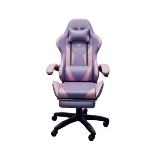 Silla Gamer Vibracion Lumbar Lial Rosa + Reposapies