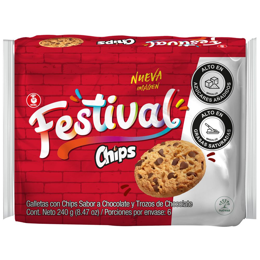 Galletas FESTIVAL chips y trozos de chocolate (240  gr) img #2