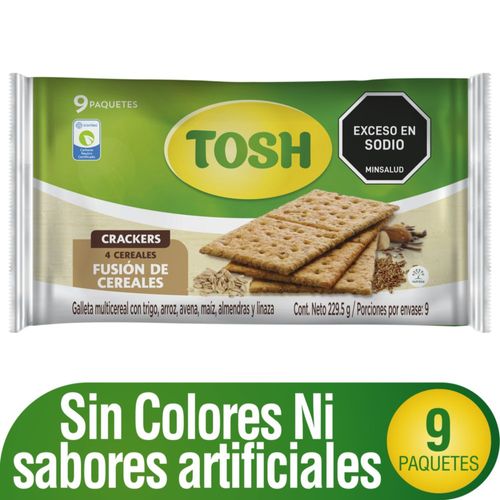 Galletas TOSH crackers fusión de cereales x9und (229.5  gr)