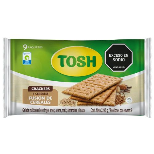 Galletas TOSH crackers fusión de cereales x9und (229.5  gr)