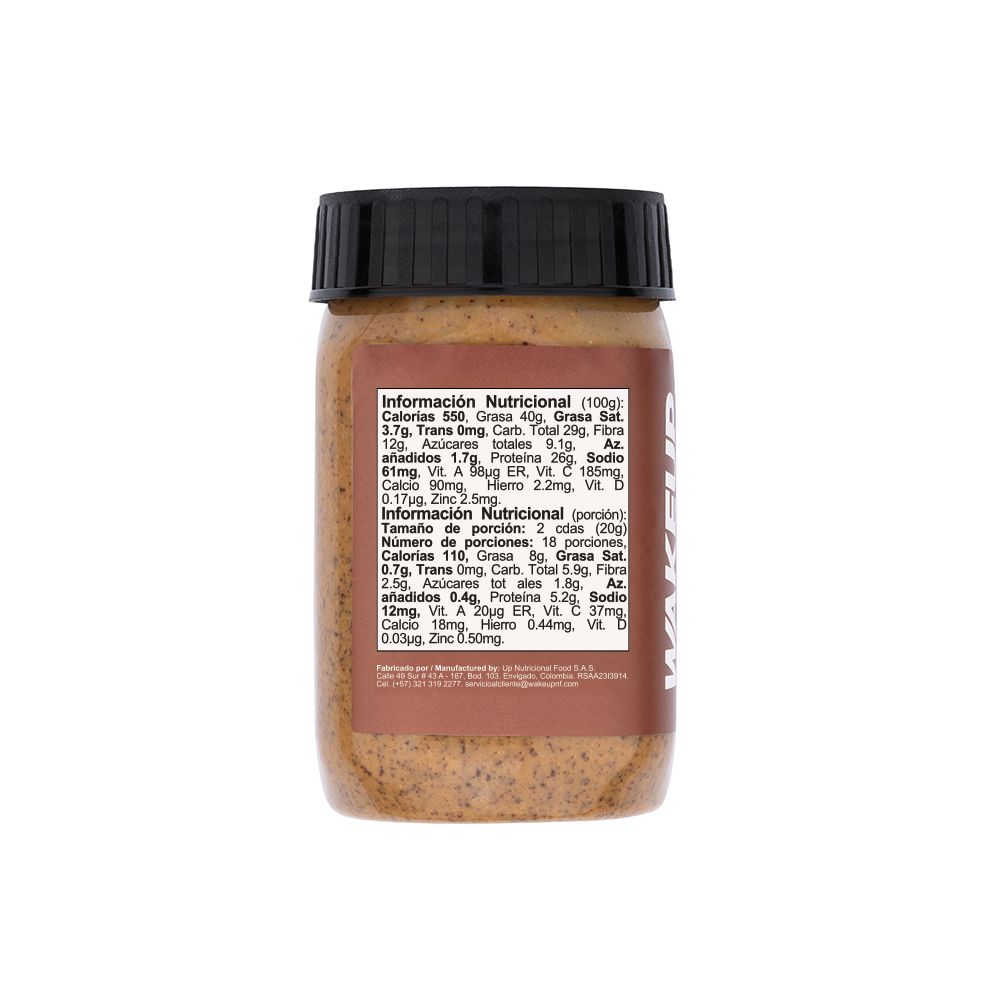 Crema de maní WAKEUP con chocolate y vitamina c (360  gr) img #3