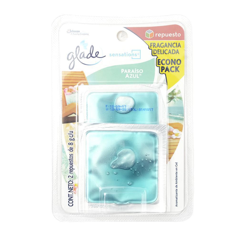 Ambientador GLADE repuesto sensations paraíso azul (16  gr) img #1