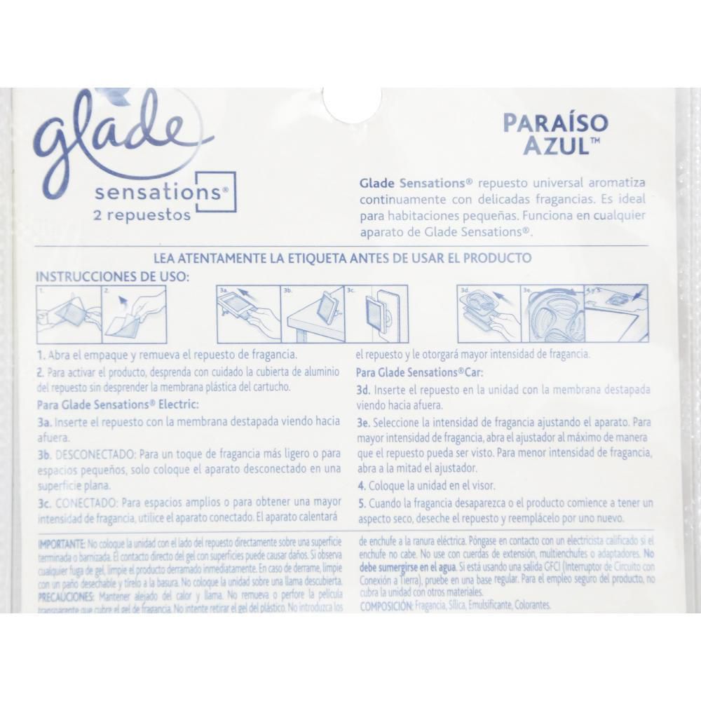 Ambientador GLADE repuesto sensations paraíso azul (16  gr) img #2
