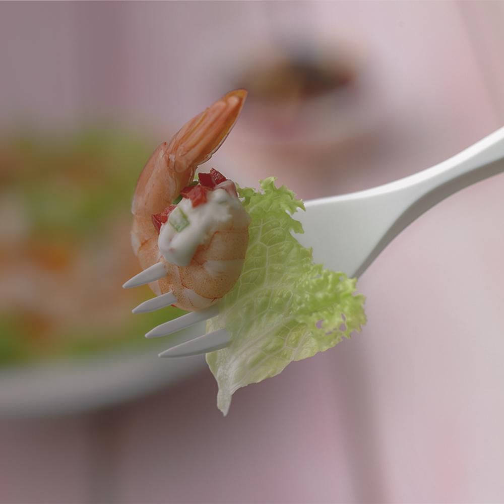 Tenedores desechables TAMI blancos resistentes img #4