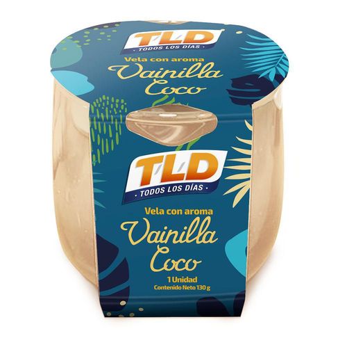 Vela T/L/D TODOS LOS DIAS con aroma a vainilla coco