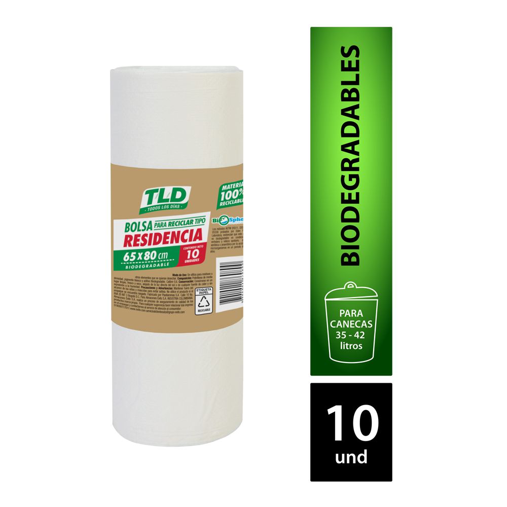 Bolsa para basura T/L/D TODOS LOS DIAS biodegradable 65x80 cm img #1
