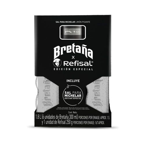 Soda BRETANA sixpack sal para micheladas (1800  ml)