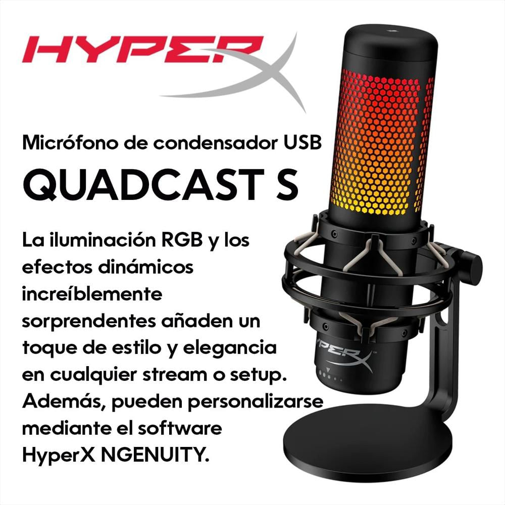 Micrófono Usb Multipatrón Gamer Streaming, Hyperx Quadcast S img #2