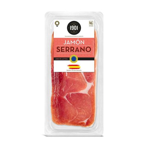 Jamón serrano 1901 AUTÉNTICO POR TRADICIÓN libre de lactosa (80  gr)