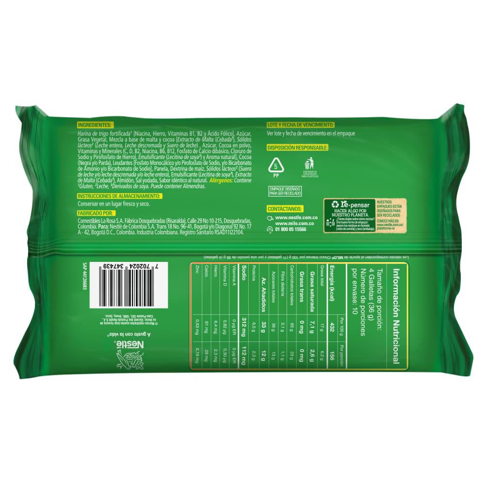 Galletas MILO choco intense x 10 paquetes (360  gr) img #3